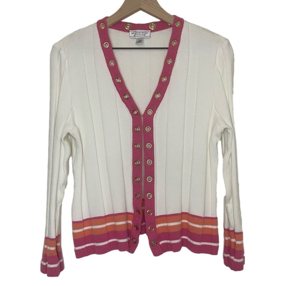 St. John Sport By Marie Gray Vintage Sweater Medium Multi Color CottonRayonWool